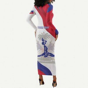 Personalised Haiti 222nd Anniversary Independence Day Long Sleeve Bodycon Dress - African Pride
