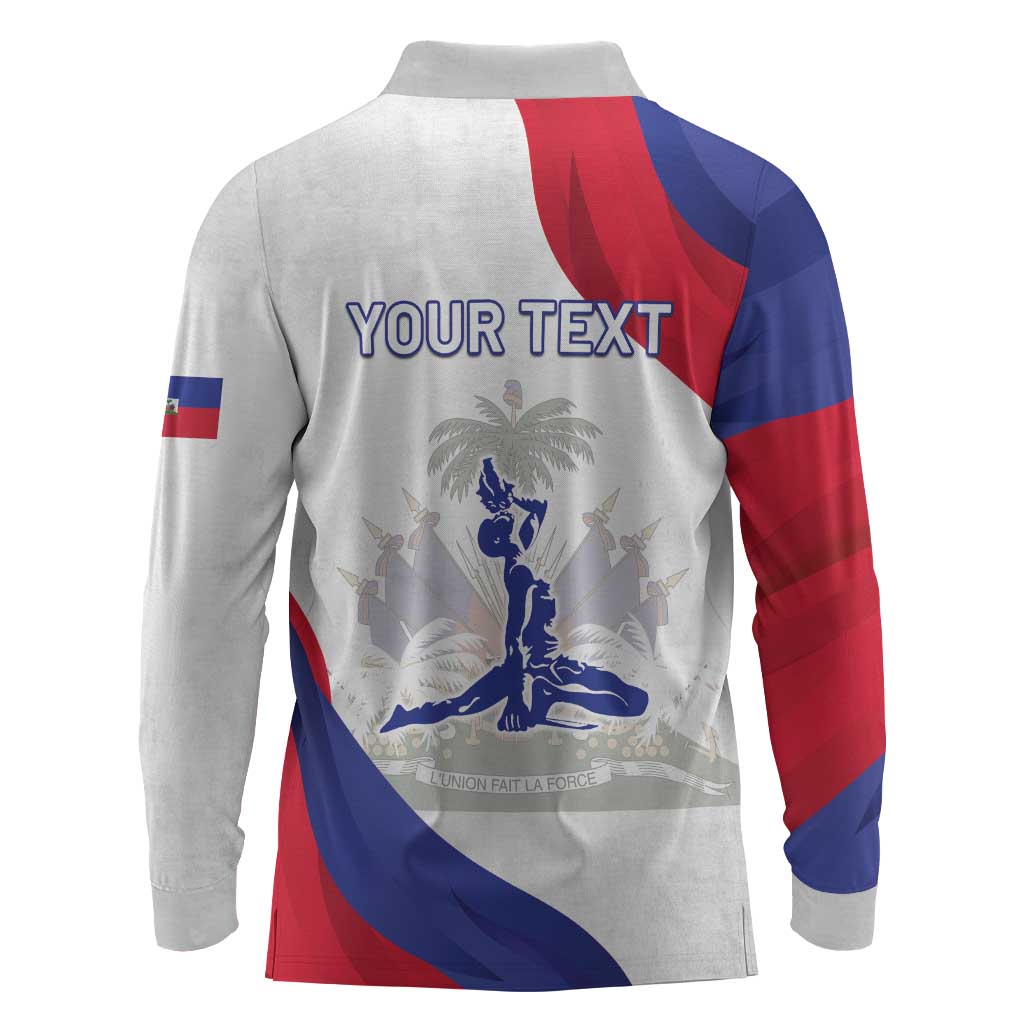 Personalised Haiti 222nd Anniversary Independence Day Long Sleeve Polo Shirt - African Pride