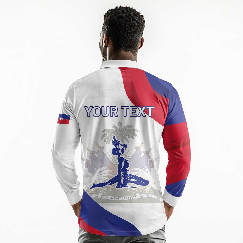 Personalised Haiti 222nd Anniversary Independence Day Long Sleeve Polo Shirt - African Pride