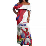 Personalised Haiti 222nd Anniversary Independence Day Off Shoulder Maxi Dress - African Pride