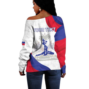 Personalised Haiti 222nd Anniversary Independence Day Off Shoulder Sweater - African Pride