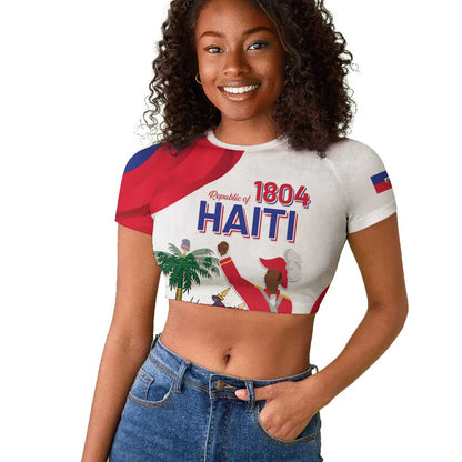 Personalised Haiti 222nd Anniversary Independence Day Raglan Cropped T shirt - African Pride