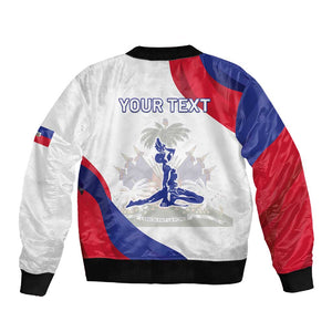 Personalised Haiti 222nd Anniversary Independence Day Sleeve Zip Bomber Jacket - African Pride