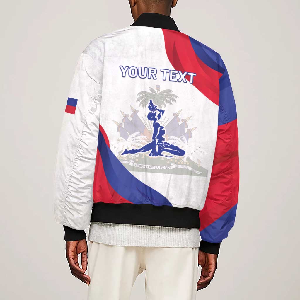 Personalised Haiti 222nd Anniversary Independence Day Sleeve Zip Bomber Jacket - African Pride