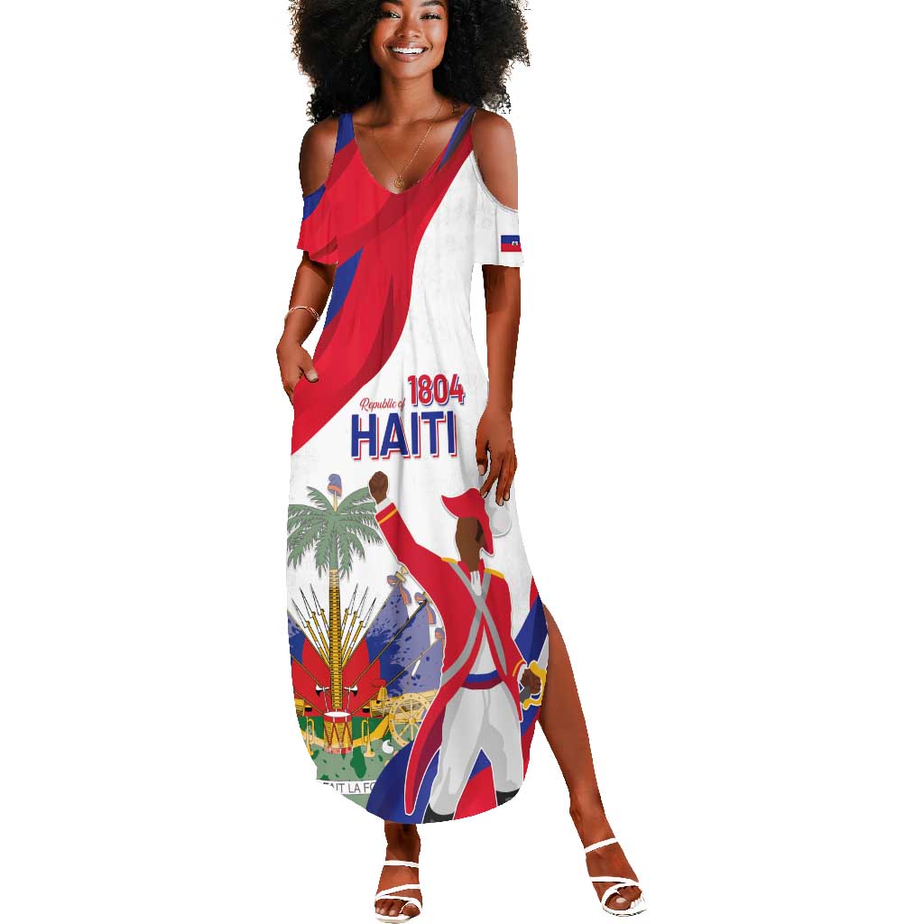 Personalised Haiti 222nd Anniversary Independence Day Summer Maxi Dress - African Pride