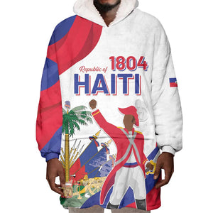 Personalised Haiti 222nd Anniversary Independence Day Wearable Blanket Hoodie - African Pride