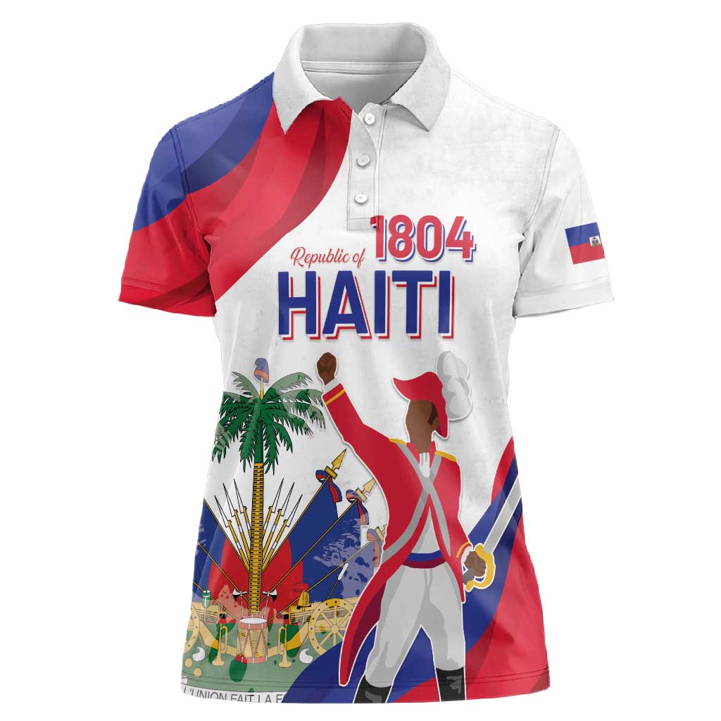 Personalised Haiti 222nd Anniversary Independence Day Women Polo Shirt - African Pride