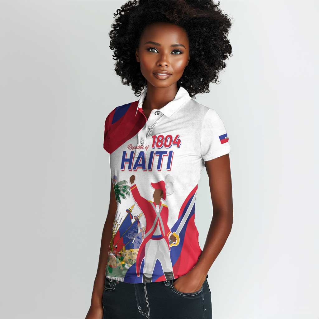 Personalised Haiti 222nd Anniversary Independence Day Women Polo Shirt - African Pride
