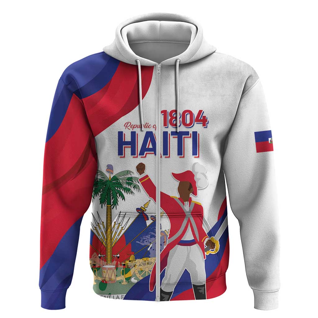 Personalised Haiti 222nd Anniversary Independence Day Zip Hoodie - African Pride