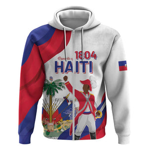Personalised Haiti 222nd Anniversary Independence Day Zip Hoodie - African Pride