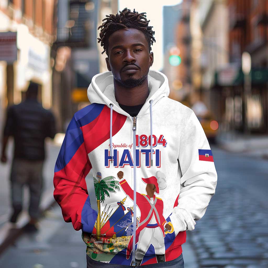 Personalised Haiti 222nd Anniversary Independence Day Zip Hoodie - African Pride