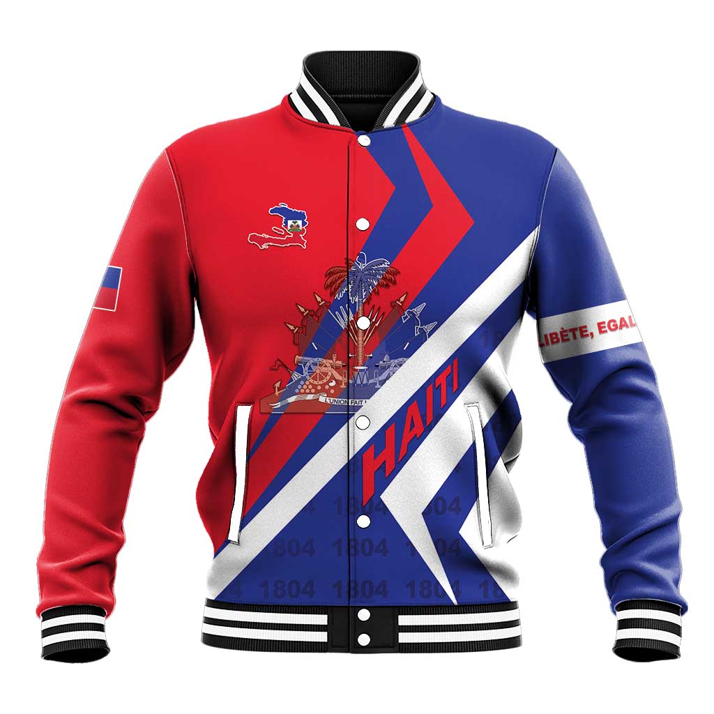 Personalised Haiti 1804 Baseball Jacket Coat Of Arms Simple Style - African Pride