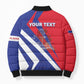 Personalised Haiti 1804 Bomber Puffer Jacket Coat Of Arms Simple Style