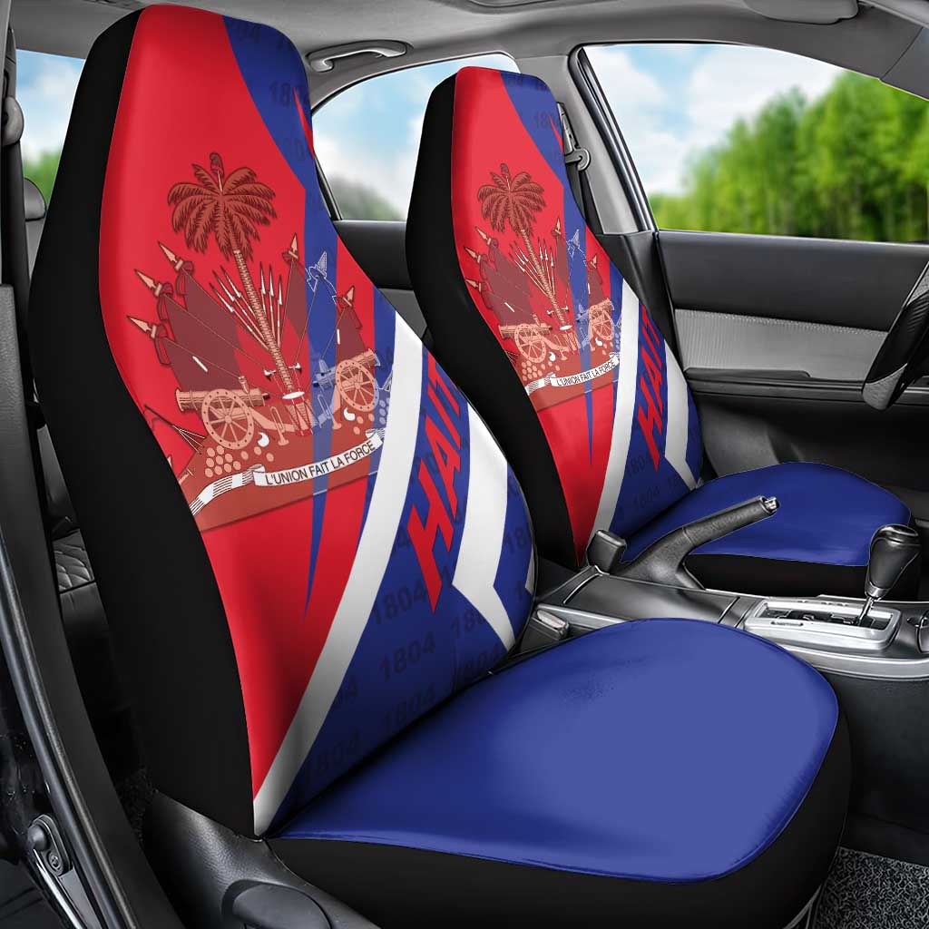 Haiti 1804 Car Seat Cover Coat Of Arms Simple Style - African Pride