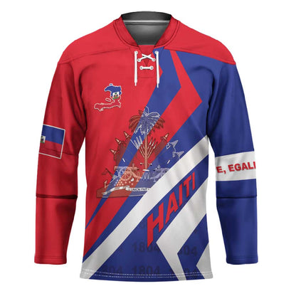 Personalised Haiti 1804 Hockey Jersey Coat Of Arms Simple Style