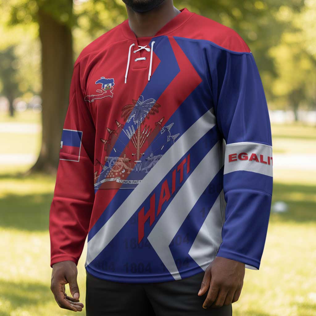 Personalised Haiti 1804 Hockey Jersey Coat Of Arms Simple Style