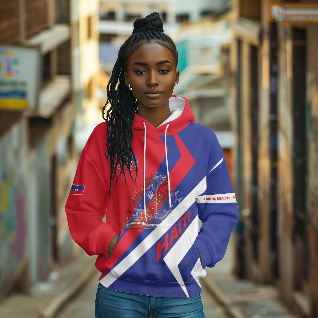 Personalised Haiti 1804 Hoodie Coat Of Arms Simple Style - African Pride