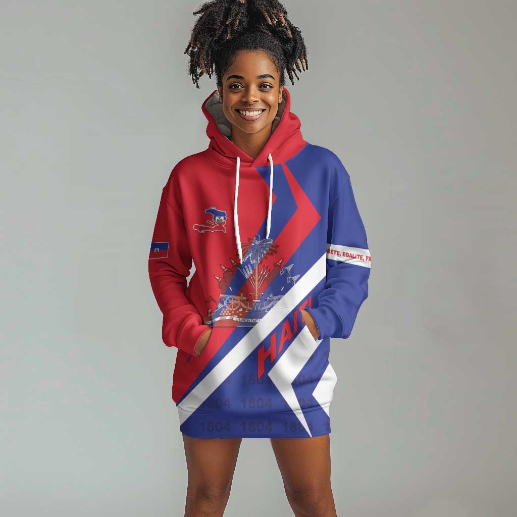 Personalised Haiti 1804 Hoodie Dress Coat Of Arms Simple Style - African Pride