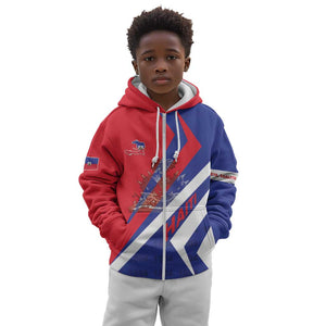 Personalised Haiti 1804 Kid Hoodie Coat Of Arms Simple Style - African Pride