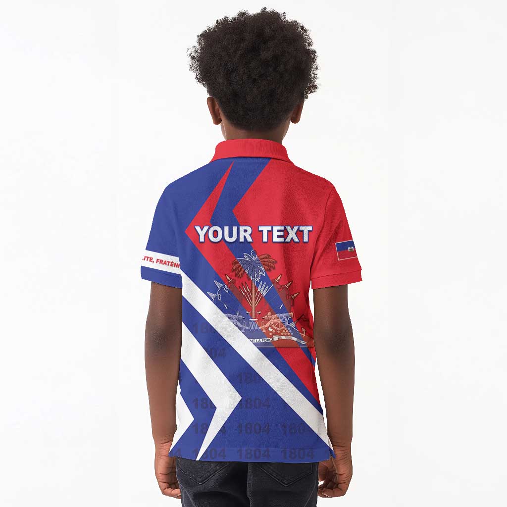 Personalised Haiti 1804 Kid Polo Shirt Coat Of Arms Simple Style - African Pride