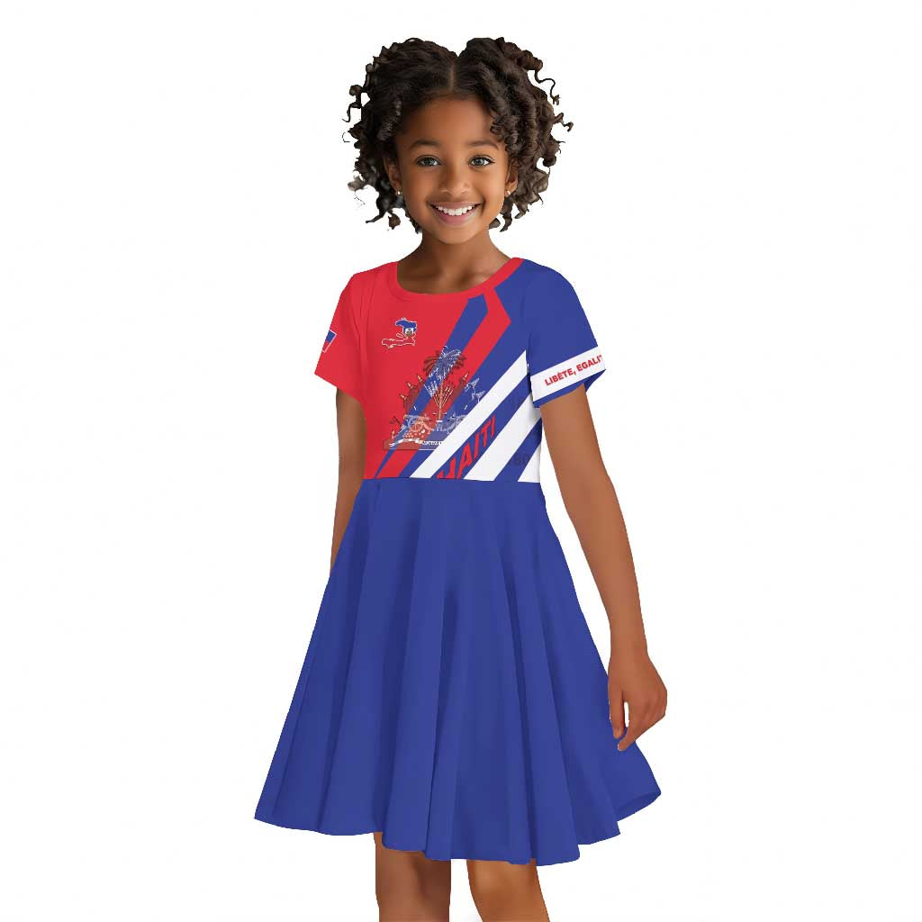 Personalised Haiti 1804 Kid Short Sleeve Dress Coat Of Arms Simple Style - African Pride