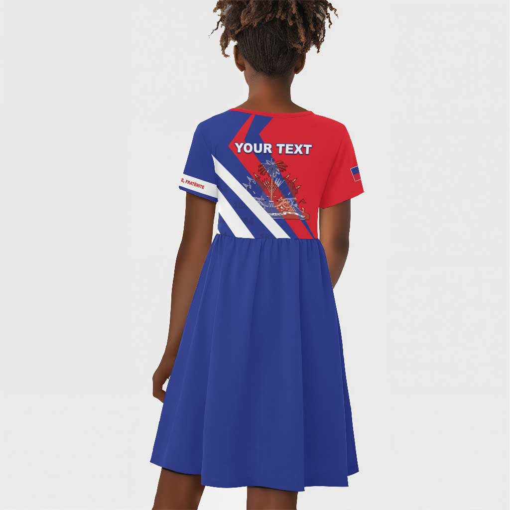 Personalised Haiti 1804 Kid Short Sleeve Dress Coat Of Arms Simple Style - African Pride