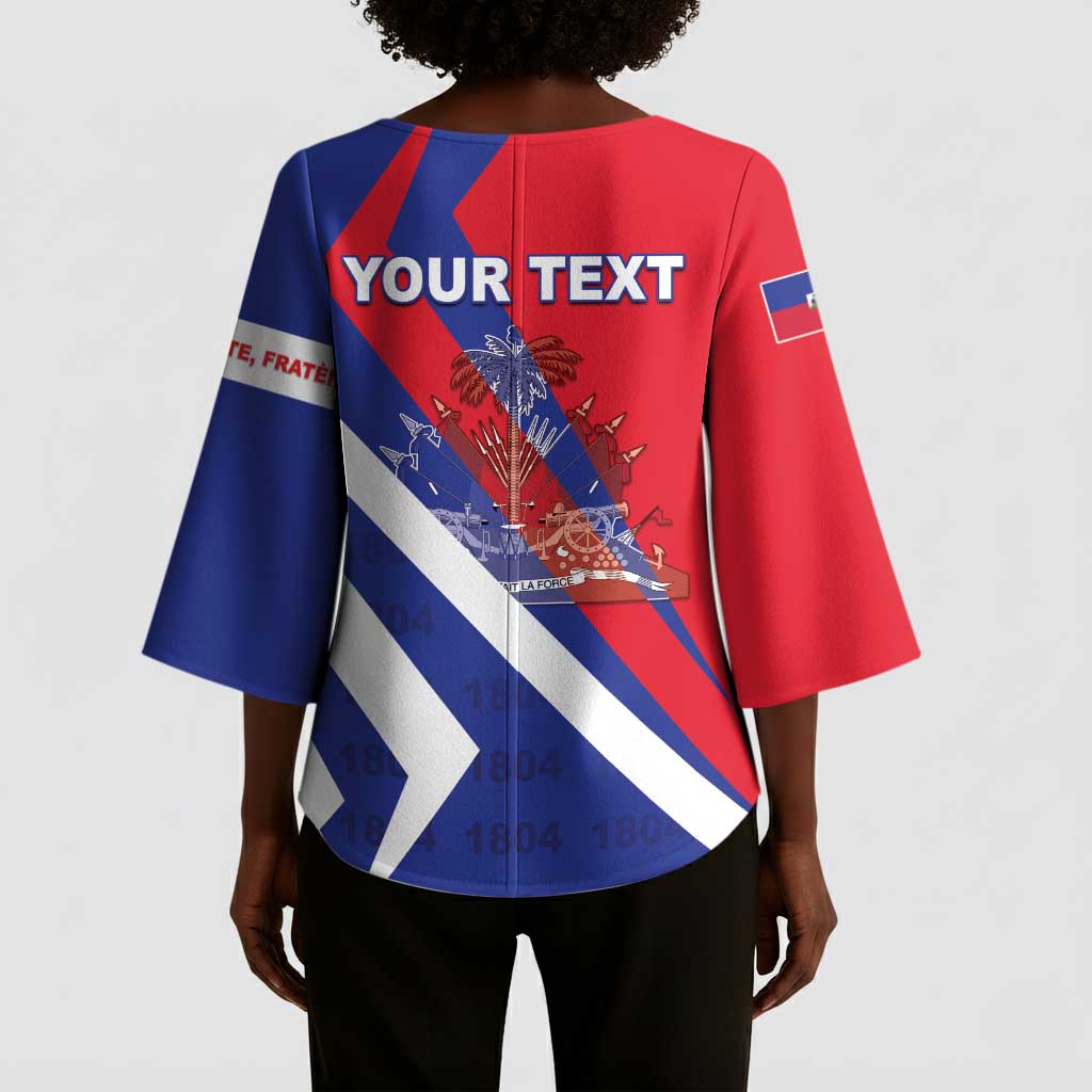 Personalised Haiti 1804 Kimono Sleeve Blouse Coat Of Arms Simple Style