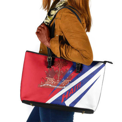 Haiti 1804 Leather Tote Bag Coat Of Arms Simple Style - African Pride