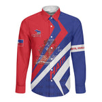 Personalised Haiti 1804 Long Sleeve Button Shirt Coat Of Arms Simple Style - African Pride