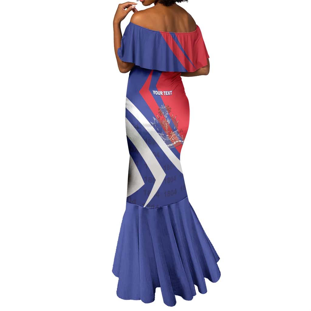 Personalised Haiti 1804 Mermaid Dress Coat Of Arms Simple Style - African Pride