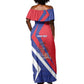Personalised Haiti 1804 Off Shoulder Maxi Dress Coat Of Arms Simple Style - African Pride