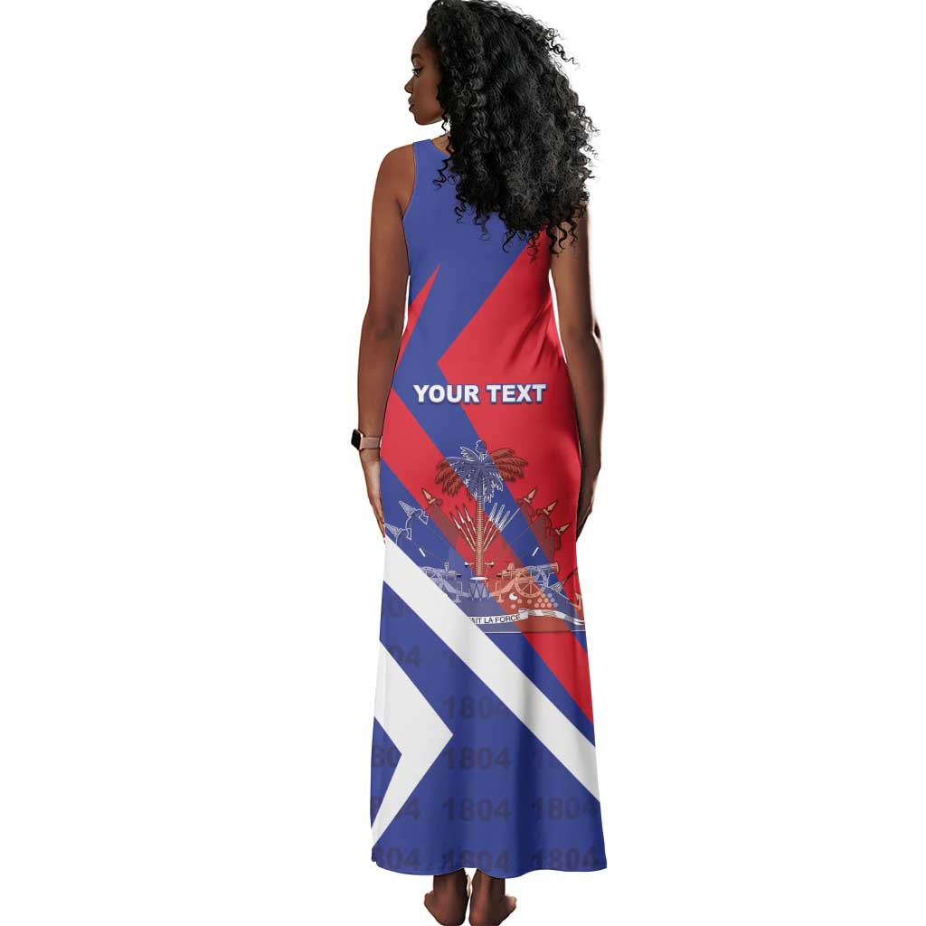 Personalised Haiti 1804 Tank Maxi Dress Coat Of Arms Simple Style - African Pride