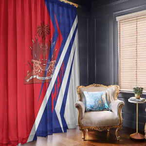 Haiti 1804 Window Curtain Coat Of Arms Simple Style - African Pride