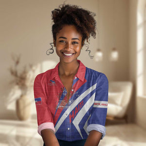 Personalised Haiti 1804 Women Casual Shirt Coat Of Arms Simple Style - African Pride