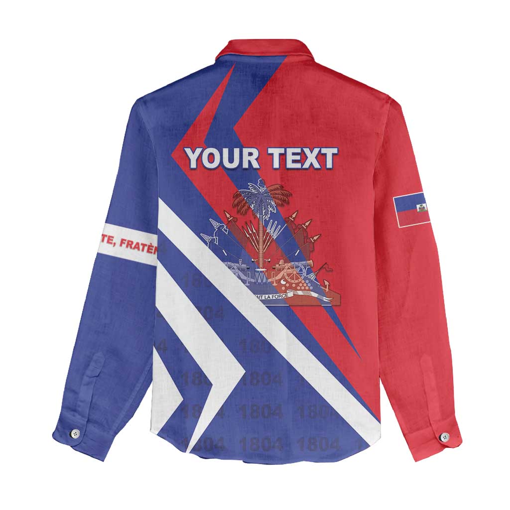 Personalised Haiti 1804 Women Casual Shirt Coat Of Arms Simple Style - African Pride
