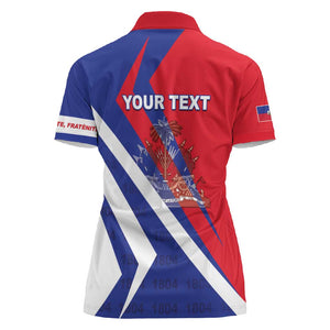 Personalised Haiti 1804 Women Polo Shirt Coat Of Arms Simple Style - African Pride