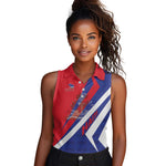 Personalised Haiti 1804 Women Sleeveless Polo Shirt Coat Of Arms Simple Style - African Pride