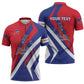Personalised Haiti 1804 Zipper Polo Shirt Coat Of Arms Simple Style