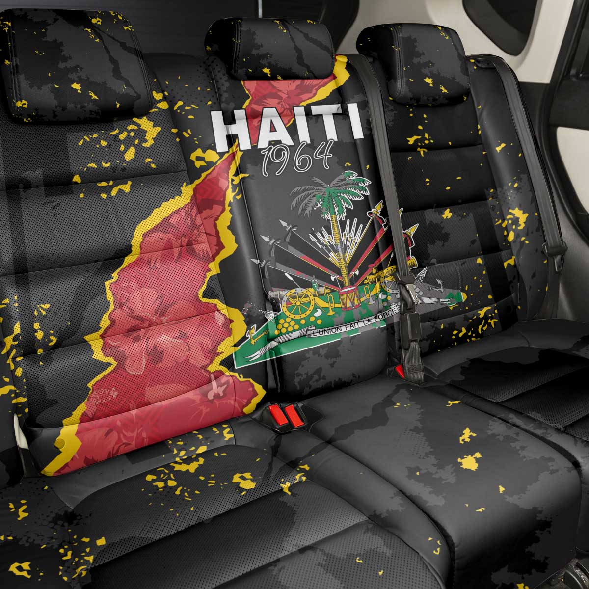 Haiti 1964 Back Car Seat Cover Coat Of Arms Unique Style - African Pride