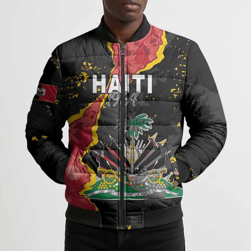 Personalised Haiti 1964 Bomber Puffer Jacket Coat Of Arms Unique Style