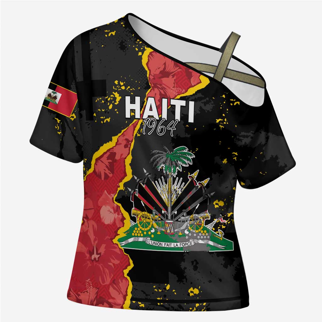 Personalised Haiti 1964 Cross Shoulder Shirt Coat Of Arms Unique Style