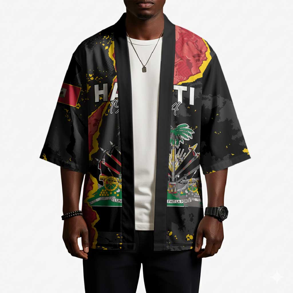 Personalised Haiti 1964 Kimono Coat Of Arms Unique Style