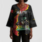 Personalised Haiti 1964 Kimono Sleeve Blouse Coat Of Arms Unique Style