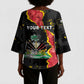 Personalised Haiti 1964 Kimono Sleeve Blouse Coat Of Arms Unique Style