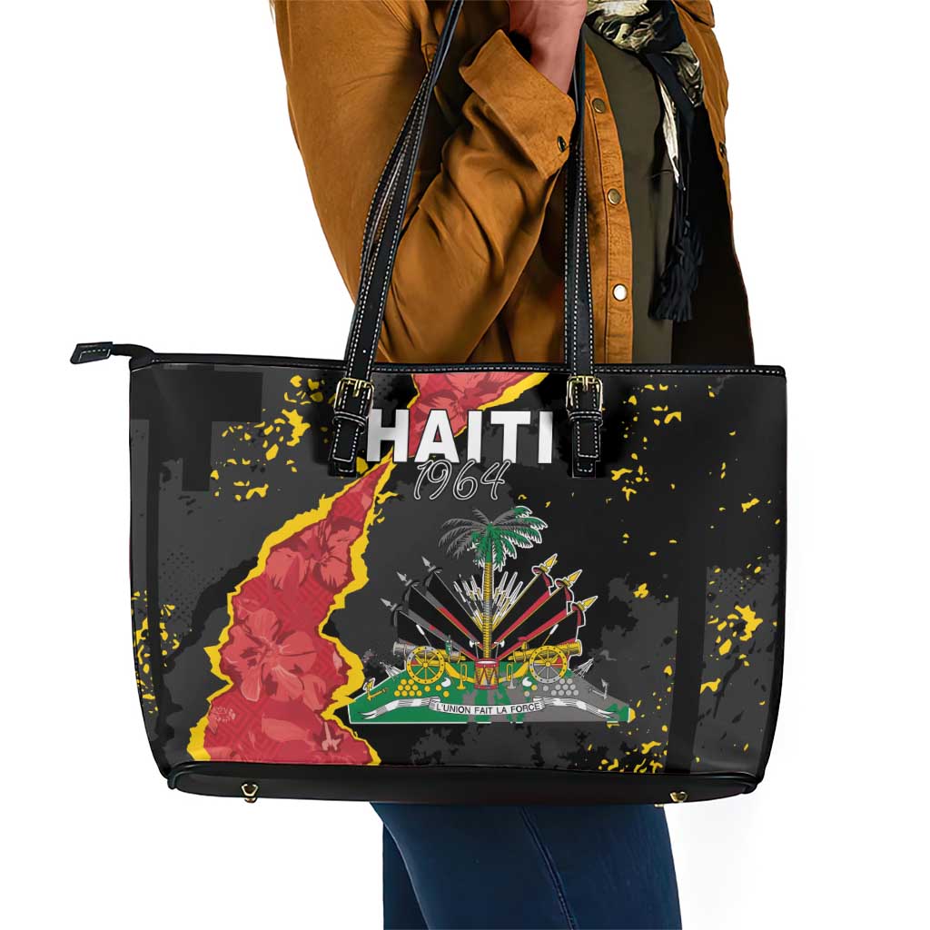 Haiti 1964 Leather Tote Bag Coat Of Arms Unique Style - African Pride