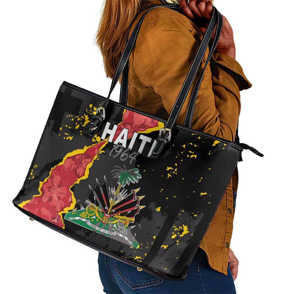 Haiti 1964 Leather Tote Bag Coat Of Arms Unique Style - African Pride