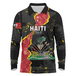 Personalised Haiti 1964 Long Sleeve Polo Shirt Coat Of Arms Unique Style - African Pride