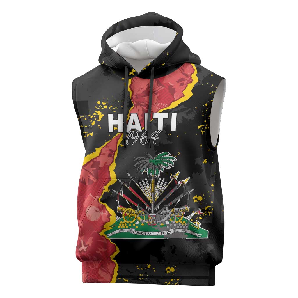 Personalised Haiti 1964 Sleeveless Hoodie Coat Of Arms Unique Style - African Pride