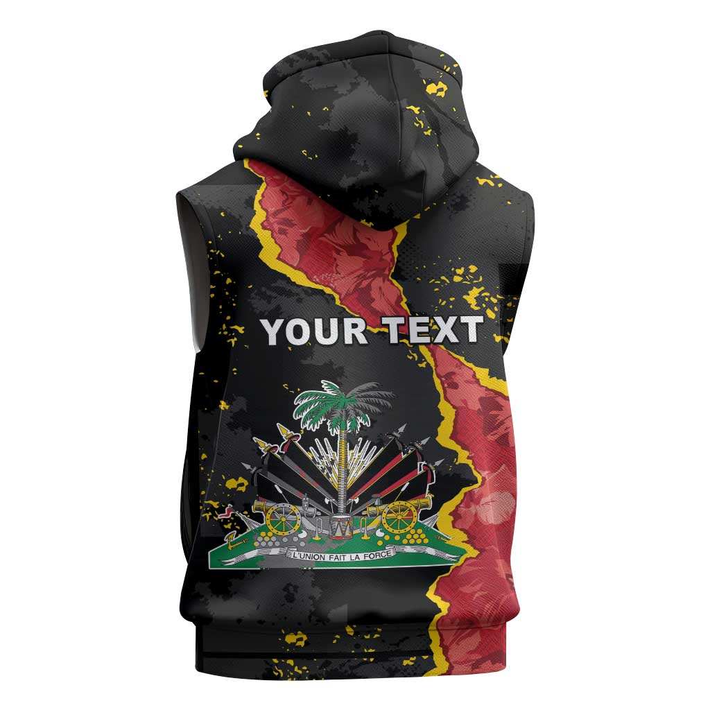 Personalised Haiti 1964 Sleeveless Hoodie Coat Of Arms Unique Style - African Pride