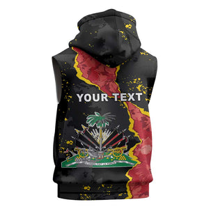Personalised Haiti 1964 Sleeveless Hoodie Coat Of Arms Unique Style - African Pride